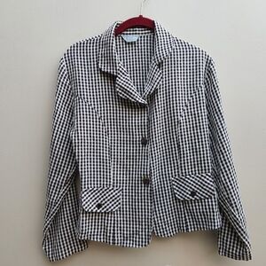 Vintage gingham jacket blouse / s / as is